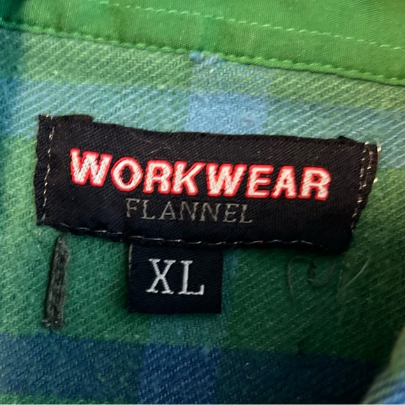 Workwear Green and Blue Plaid Shirt sz. Xl - Picture 2 of 6